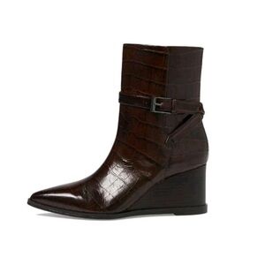 Franco Sarto brown Croc-Embossed Wedge Boots!